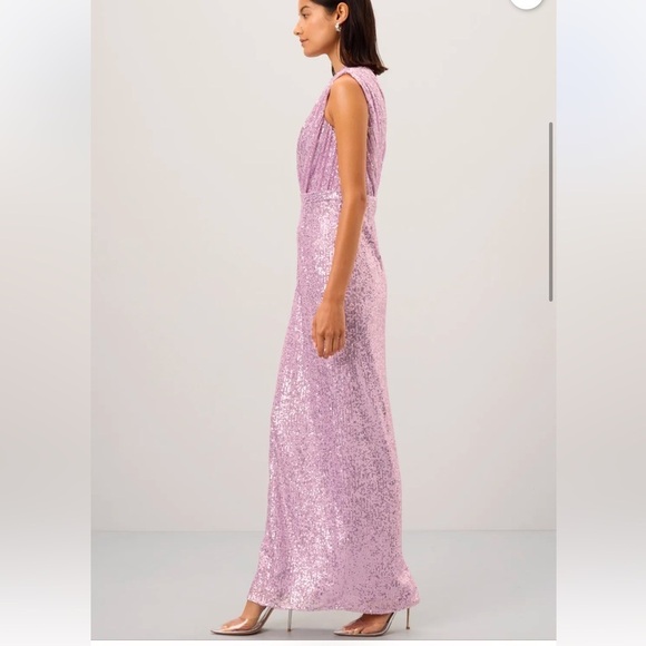 Mac Duggal purple Sequined Ruched One Shoulder Gown - Picture 5 of 10